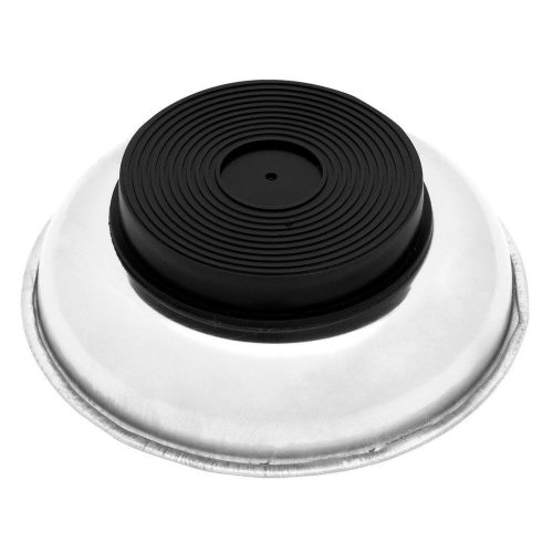 4 25 inch round magnetic parts tray heavy gauge polished stainless steel with non toxic lead free rubber base totalelement 2